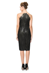 Sequin Embroidered Tulle Sheath Dress
