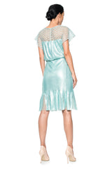 Sequin Embroidered Tulle Blouson Dress