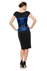 Neoprene and Paillette Lace Dress