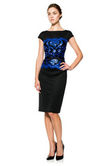 Neoprene and Paillette Lace Dress