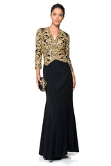 Paillette Embroidered Lace Appliqué Oval Clutch