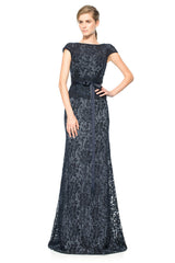 Contrast Lace Waist Gown
