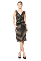 Stripe Knit V-Neck Dress