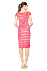 Stripe Knit Cap Sleeve Dress