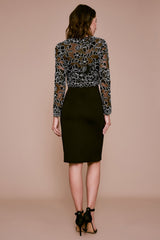 Darya Embroidered Crepe Dress