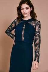 Eisele Long-Sleeve Lace Gown