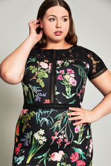 Leono Floral Print Dress-PLUS SIZE