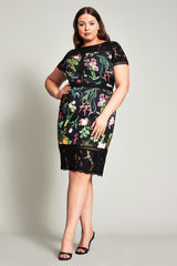 Leono Floral Print Dress-PLUS SIZE