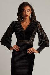 Avalon Pleated Velvet Cocktail Dress