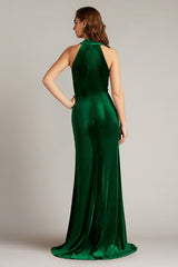 Cider Twist-Drape Velvet Gown