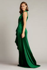 Cider Twist-Drape Velvet Gown