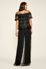 Tristan Pleated Lace Blouse