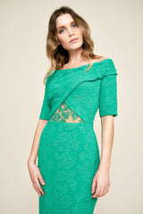 Hudson Off-The-Shoulder Crepe Dress