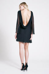 Naomi Chiffon Long-Sleeve Mini Dress