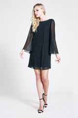Naomi Chiffon Long-Sleeve Mini Dress