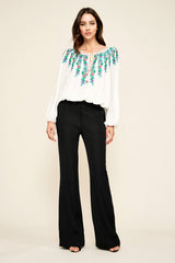 Alina Embroidered Crepe Blouse