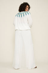 Alina Embroidered Crepe Blouse - PLUS SIZE