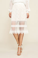 Jaxon Pleated Lace Skirt