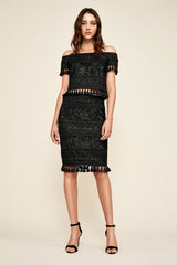 Monyca Embroidered Pencil Skirt