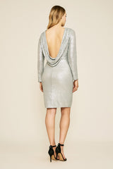 Porcia Cowl-Back Sequin Dress