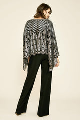Pictor Metallic Embroidered Overlay Cape