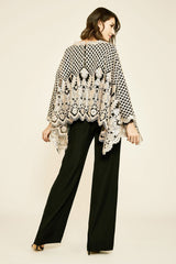 Pictor Metallic Embroidered Overlay Cape