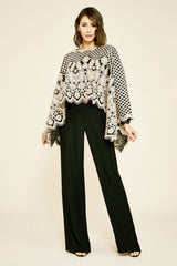 Pictor Metallic Embroidered Overlay Cape