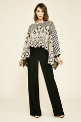 Pictor Metallic Embroidered Overlay Cape
