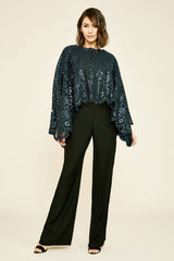 Pictor Metallic Embroidered Overlay Cape