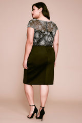 Crippen Embroidered Neoprene Dress - PLUS SIZE