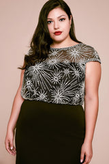 Crippen Embroidered Neoprene Dress - PLUS SIZE