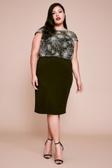 Crippen Embroidered Neoprene Dress - PLUS SIZE