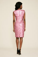 Akers Sequin Embroidered V-Neck Dress