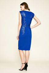 Sacco Sleeveless Sequin & Neoprene Dress