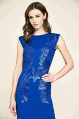 Sacco Sleeveless Sequin & Neoprene Dress - PETITE