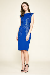 Sacco Sleeveless Sequin & Neoprene Dress - PETITE