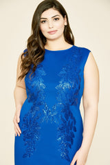 Sacco Sleeveless Sequin & Neoprene Dress - PLUS SIZE