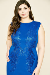 Sacco Sleeveless Sequin & Neoprene Dress - PLUS SIZE