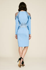 Bowen Long-Sleeve Sequin Embroidered Dress