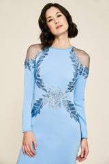 Bowen Long-Sleeve Sequin Embroidered Dress