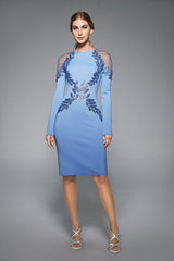Bowen Long-Sleeve Sequin Embroidered Dress