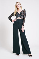 Karlie Metallic  Star Tie-Front Jumpsuit