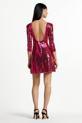 Taylor Sequin Open-Back Mini Dress