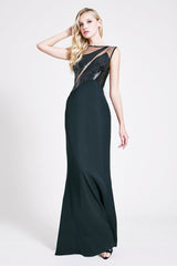 Kate Crepe Sequin Sleeveless Gown