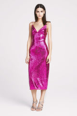 Kylie Sequin Strap Midi Dress