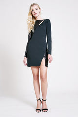 Alek Long-Sleeve Neoprene Mini Dress
