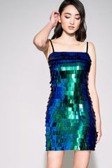 Alexis Sequin-Fringe Strap Mini Dress