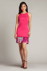 Selena Neoprene Sequin-Fringe Mini Dress
