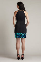Selena Neoprene Sequin-Fringe Mini Dress