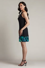 Selena Neoprene Sequin-Fringe Mini Dress
